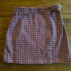 Rare Brandy Melville Pink Plaid Emerson Skirt